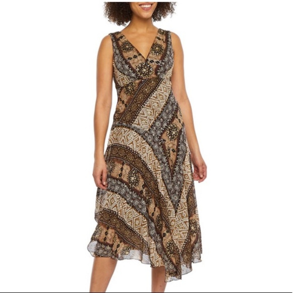 Rabbit Rabbit Rabbit Sleeveless Flare Dress, Brown - Picture 14 of 14